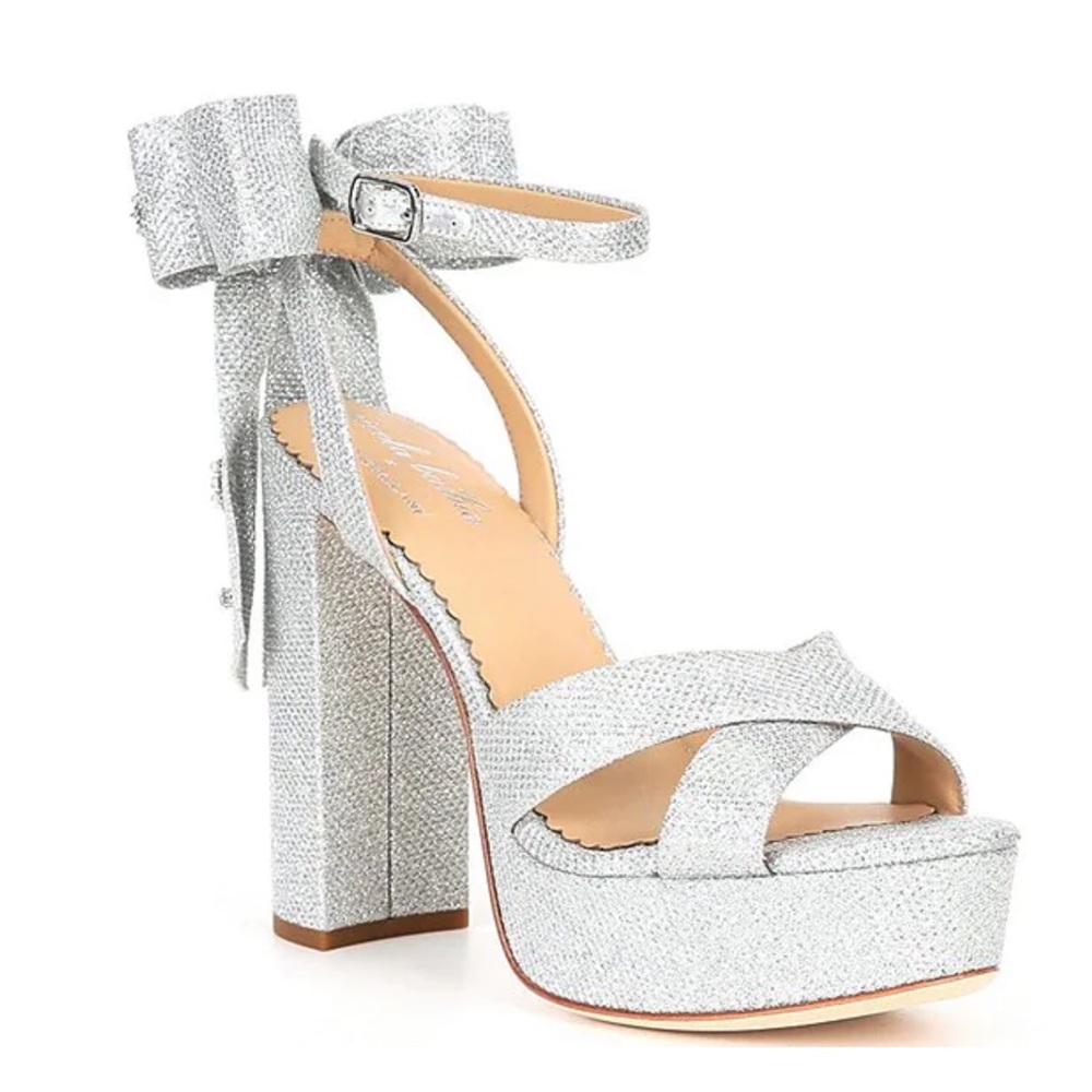 Nicola Bathie Lila bow platforms